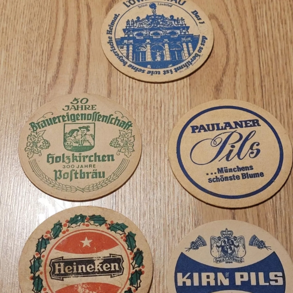 Vintage Beer Drinking Coasters Lot of  5 Heineken Kirn Pils